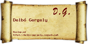 Delbó Gergely névjegykártya